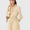 Maxikleid mit Plissee und Lochstickerei