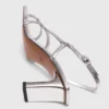 Metallic-Riemchensandalen mit Absatz