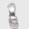 Metallic-Riemchensandalen mit Absatz