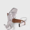 Metallic-Riemchensandalen mit Absatz
