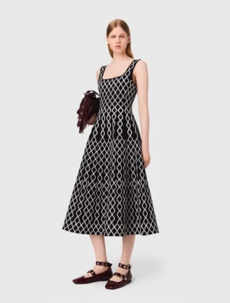 Midi-Kleid aus Jacquard-Strick