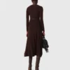 Midi-Strickkleid mit Knöpfen