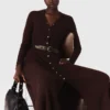 Midi-Strickkleid mit Knöpfen
