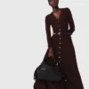 Midi-Strickkleid mit Knöpfen
