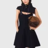 Mini-Babydoll-Kleid aus Strick