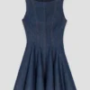 Mini-Jeans-Kleid mit Rüschen