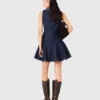 Mini-Jeans-Kleid mit Rüschen