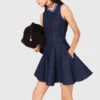Mini-Jeans-Kleid mit Rüschen