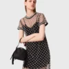 Mini-Kleid aus besticktem Tüll