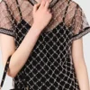 Mini-Kleid aus besticktem Tüll