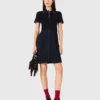 Mini-Kleid mit plissiertem Polokragen