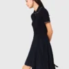 Mini-Kleid mit plissiertem Polokragen