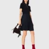 Mini-Kleid mit plissiertem Polokragen
