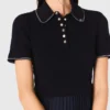 Mini-Kleid mit plissiertem Polokragen
