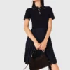 Mini-Kleid mit plissiertem Polokragen