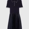 Mini-Kleid mit plissiertem Polokragen