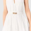 Mini-Kleid mit Stickerei und rückenfreiem Ausschnitt