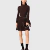 Mini-Skater-Kleid mit hohem Kragen