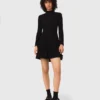 Mini-Skater-Kleid mit hohem Kragen