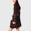 Mini-Skater-Kleid mit hohem Kragen