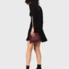 Mini-Skater-Kleid mit hohem Kragen