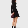Mini-Skater-Kleid mit hohem Kragen