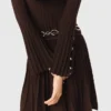 Mini-Skater-Kleid mit hohem Kragen