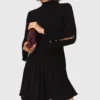 Mini-Skater-Kleid mit hohem Kragen