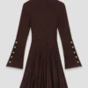 Mini-Skater-Kleid mit hohem Kragen