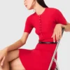 Mini-Strickkleid mit Rippmuster