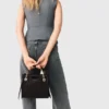 Mini-Tasche aus gestepptem Leder