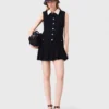 Mini-Tweed-Kleid mit abnehmbarem Kragen