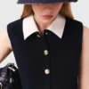 Mini-Tweed-Kleid mit abnehmbarem Kragen