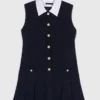 Mini-Tweed-Kleid mit abnehmbarem Kragen