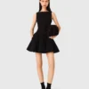 Mini-Tweed-Kleid mit ausgestelltem Rock