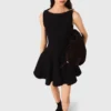 Mini-Tweed-Kleid mit ausgestelltem Rock