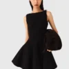 Mini-Tweed-Kleid mit ausgestelltem Rock