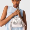 Miss M Micro-Tasche aus Metallic-Leder