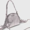 Miss M Micro-Tasche aus Metallic-Leder