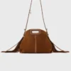 Miss M Mini-Tasche aus Wildleder mit Ziernähten