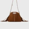 Miss M Mini-Tasche aus Wildleder mit Ziernähten