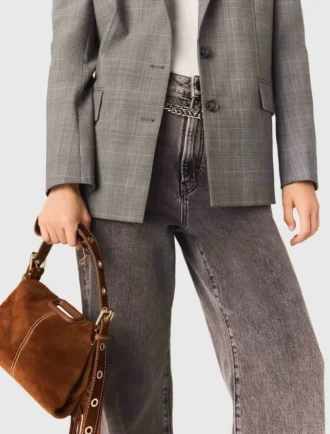 Miss M Mini-Tasche aus Wildleder mit Ziernähten