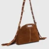 Miss M Mini-Tasche aus Wildleder mit Ziernähten