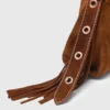 Miss M Mini-Tasche aus Wildleder mit Ziernähten