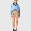 Plissierte Baumwollshorts