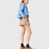 Plissierte Baumwollshorts