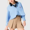 Plissierte Baumwollshorts
