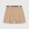 Plissierte Baumwollshorts