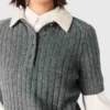 Pullover mit abnehmbarem Perlenkragen