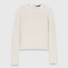 Pullover mit Perlenkragen und Rippmuster